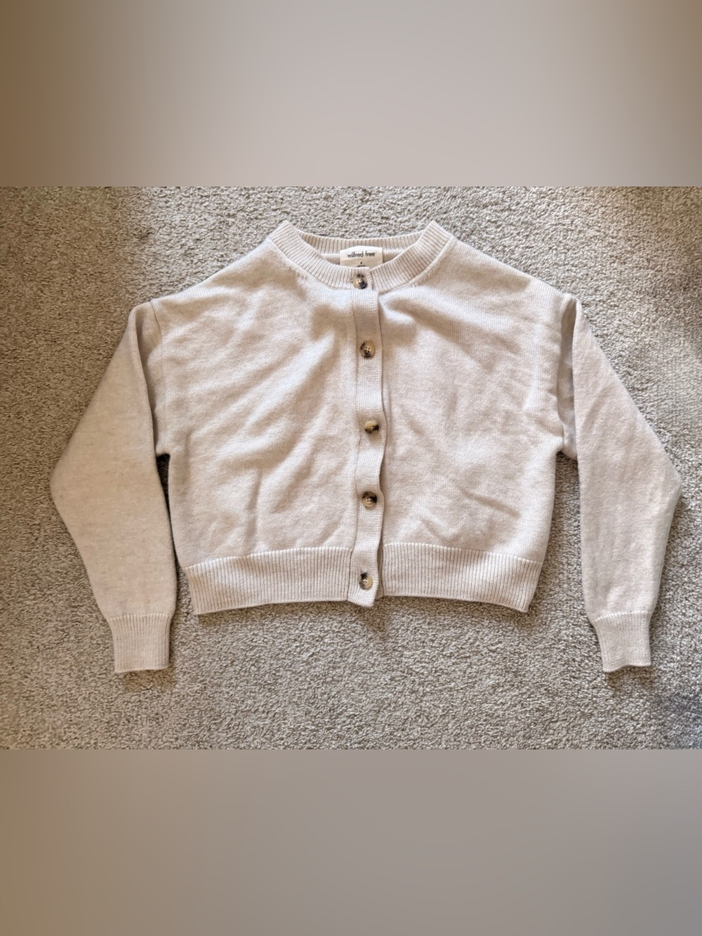 Wilfred 100% wool cropped cardigan size Medium Cream